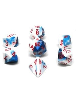 Chessex Set 7D Poly Gemini Astral Blue-White/Red