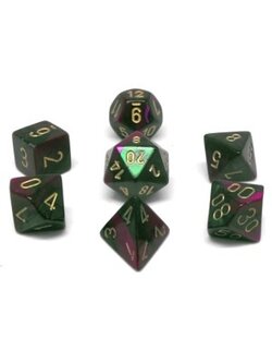 Chessex Set 7D Poly Gemini Vert-Violet/Or