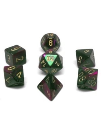 Chessex Set 7D Poly Gemini Green-Purple/Gold