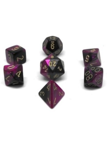 Chessex Set 7D Poly Gemini Black-Purple/Gold