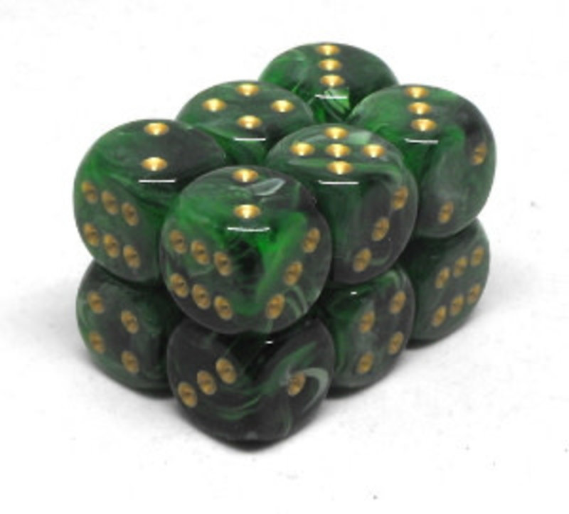 Chessex Brique de 12 d6 16mm Vortex vert a
