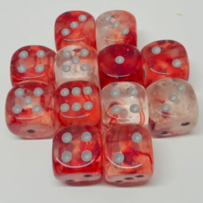 Chessex Brique 12D6 Nebula Red/Silver