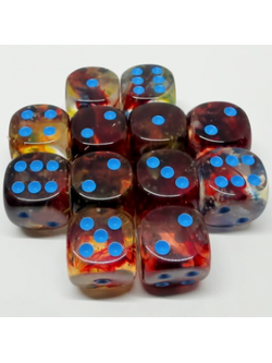 Chessex Set 12D6 Nebula Luminary Primary/Blue
