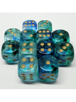 Chessex Brique 12D6 Nebula Luminary Océanique/Or