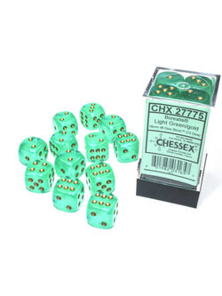Chessex Set 12D6 Borealis Light Green/Gold