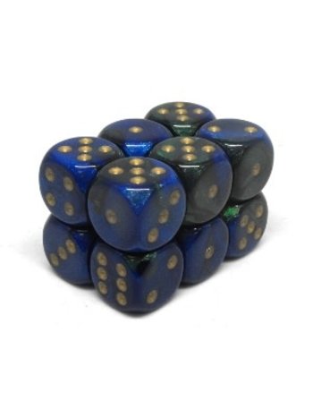 Chessex Brique 12D6 Gemini Bleu-Vert/Or