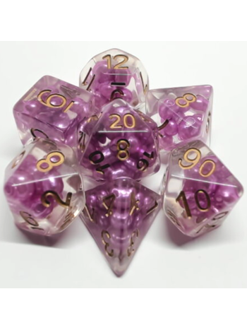 Metallic Dice Game Dés Bullus: Rose avec chiffres cuivrés