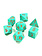 Chessex Lab Dice - 7D Heavy Turquoise avec chiffres orange
