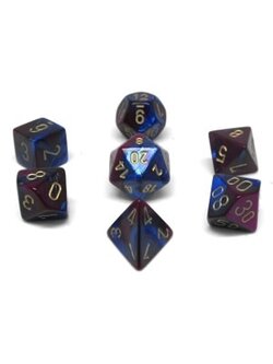 Chessex Set 7D Gemini Bleu/Violet/Or