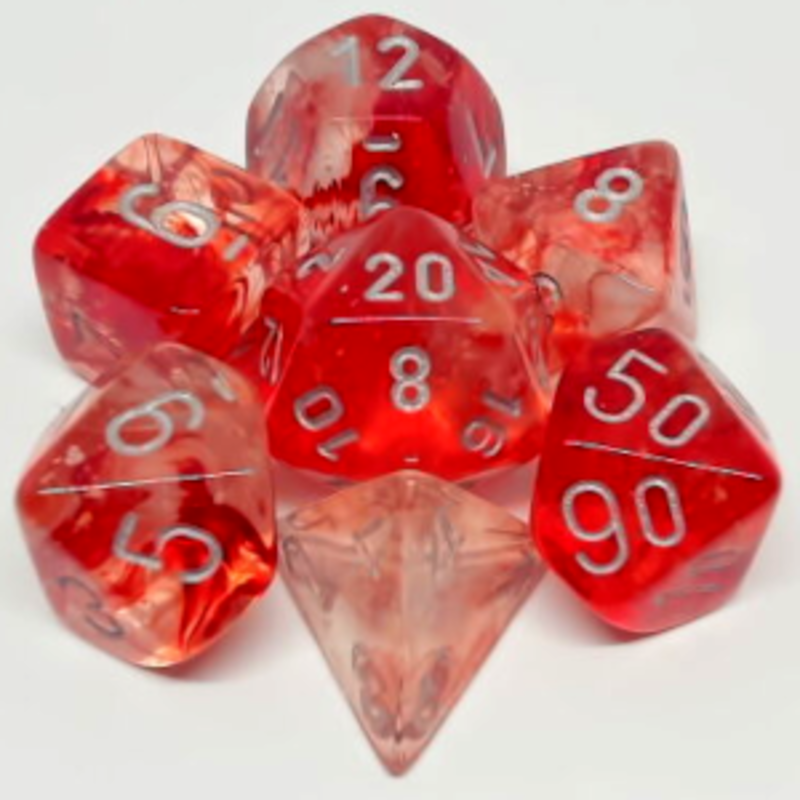 Chessex Set 7D Poly Nebula Red/Silver