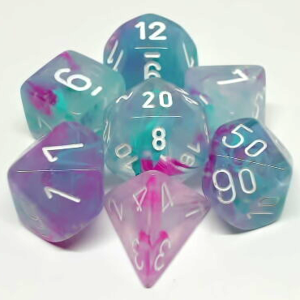 Chessex Set 7D Poly Luminary Wisteria/White