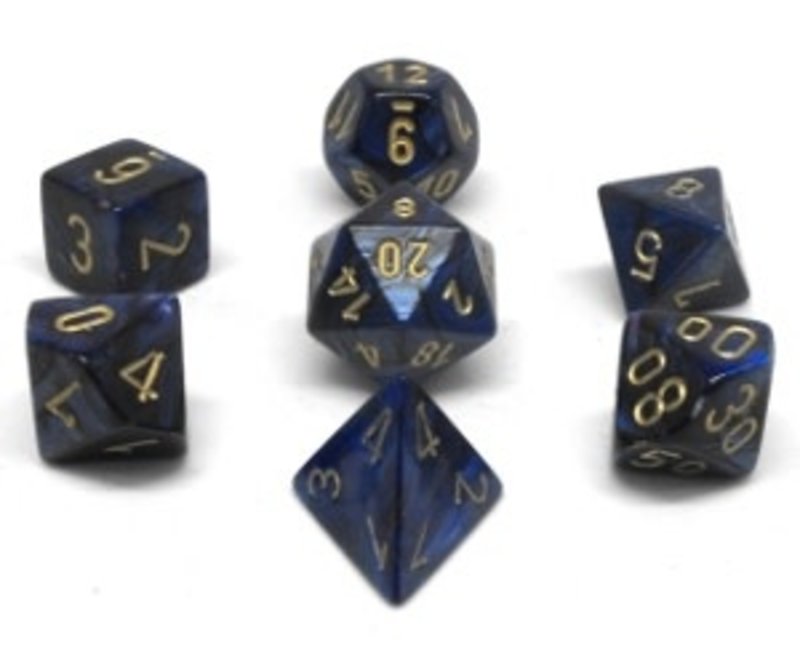 Chessex Set 7D Poly Scarab Royal Blue/Gold