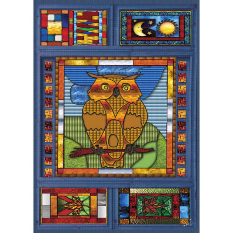 Jacarou Owl in Stained Glass