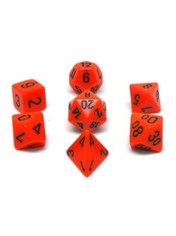 Chessex Set 7D Poly Orange with black numbers