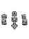 Chessex Set 7D Poly Opaque Gris foncé avec chiffres noirs
