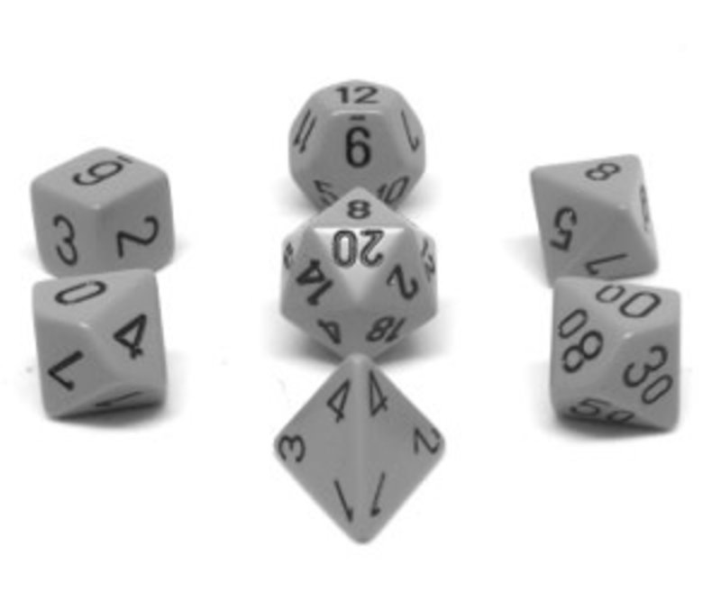 Chessex Set 7D Poly Dark Grey with black numbers