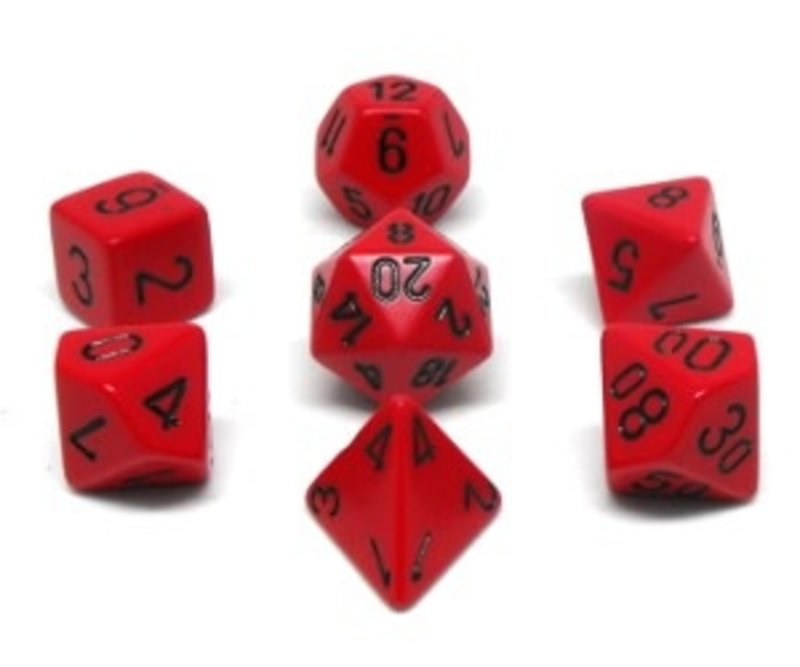 Chessex Set 7D Poly Red with black numbers