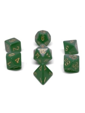 Chessex Set 7D Poly Dark green with copper numbers