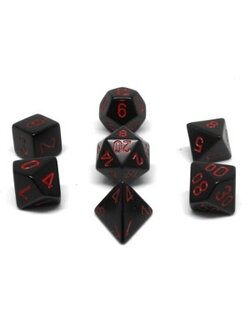 Chessex Set 7D Poly Black with Red numbers