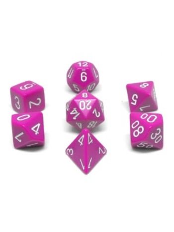 Chessex Set 7D Opaques Violet pâle avec chiffres blancs