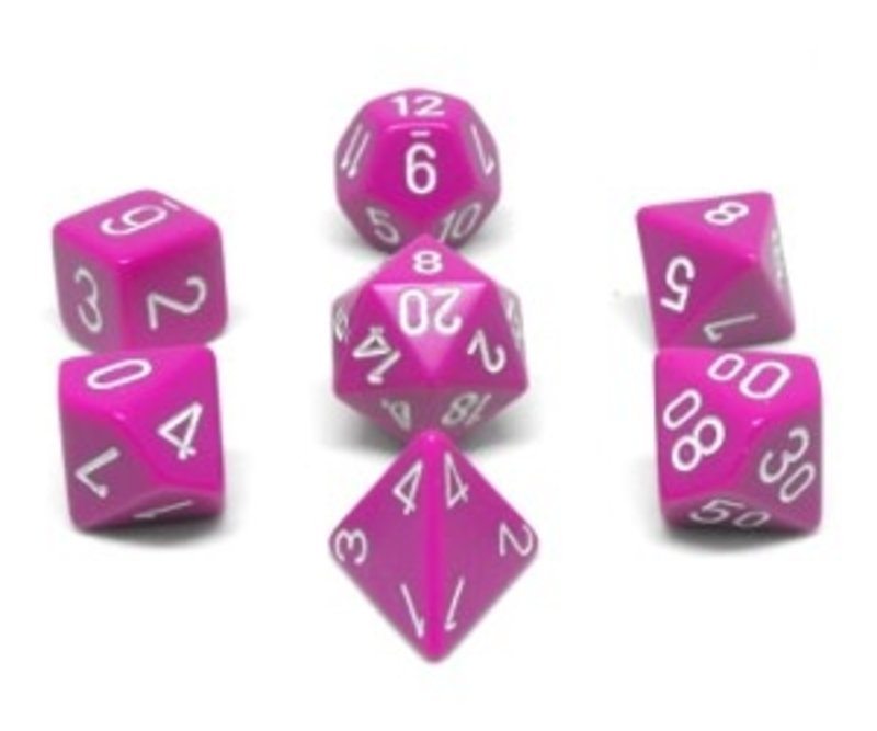 Chessex Set 7D Opaques pale Violet with white numbers