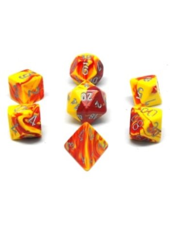 Chessex Set 7D Poly Gemini Red-Yellow/Silver