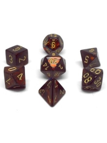 Chessex Set 7 D Poly Scarab Blue Blood/Gold
