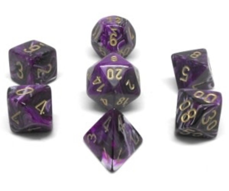 Chessex Set 7D Poly Vortex Purple/Gold