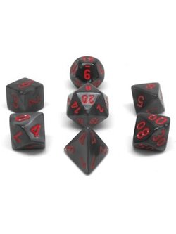 Chessex Set 7D Poly Black Velvet/Red