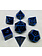 Metallic Dice Game Set 7D Poly Metallic Bleu/Émail Noir