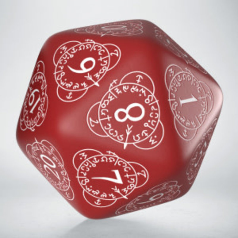 Q Workshop D20 Level Counter - Red with White writing
