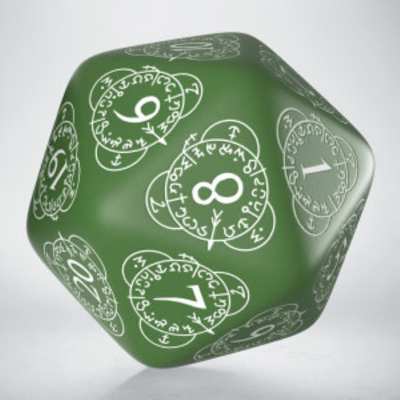 Q Workshop D20 level counter - green with white writing