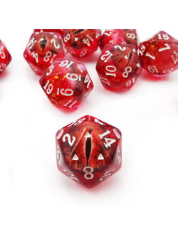Bescon D20 Œil de dragon rouge