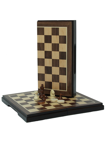 Wood Expressions Chess Set , 2-in-1, 8 inch Magnetic Folding