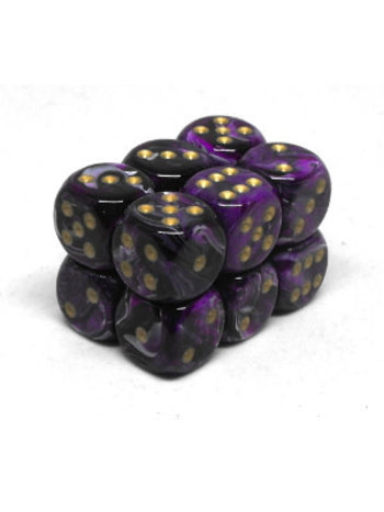 Chessex Set 12 D6 Vortex Purple/Gold