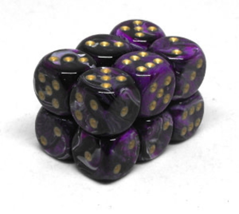 Chessex Set 12 D6 Vortex Purple/Gold