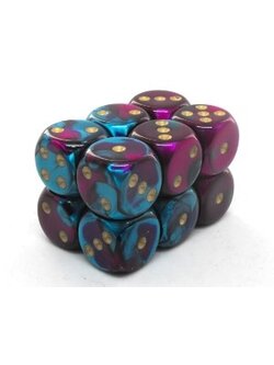 Chessex Brique 12 D6 Violet-Sarcelle/Or