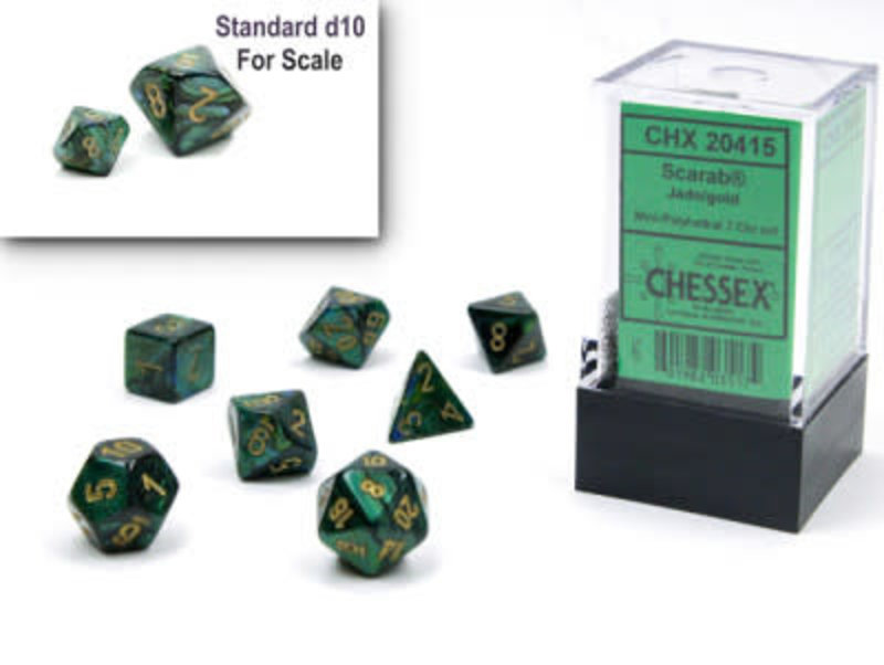 Chessex Set 7D Poly Mini Scarab Jade/Gold
