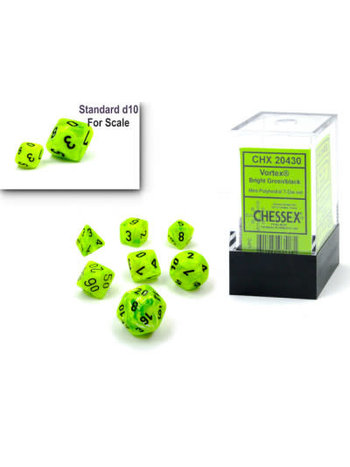 Chessex Set 7D Poly Mini - Vortex Bright Green/Black