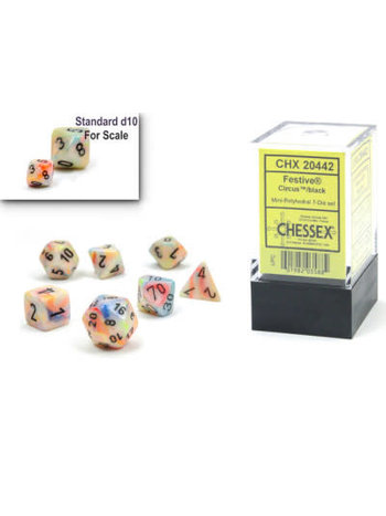 Chessex Set 7D Poly Mini - Festive Circus/Black