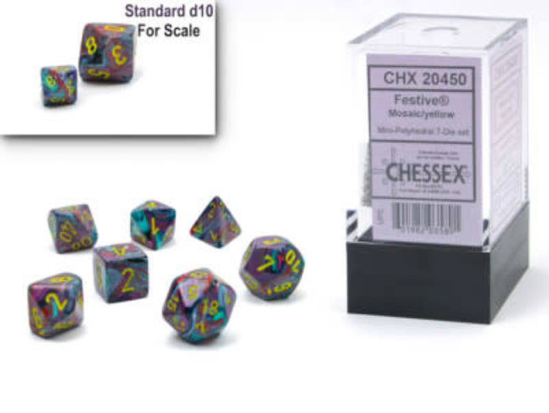 Chessex Set 7D Poly Mini - Festive Mosaic/Jaune