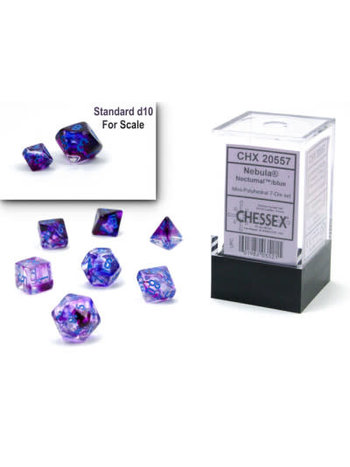 Chessex Set 7D Poly Mini - Nebula Luminary Nocturnal/Blue