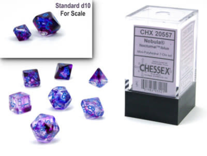 Chessex Set 7D Poly Mini - Nebula Luminary Nocturne/Bleu