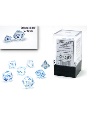 Chessex Set 7D Poly Mini - Borealis Luminary Glaçons/Bleu