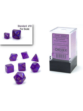 Chessex Set 7D Poly Mini - Borealis Luminary Violet Royal/Or