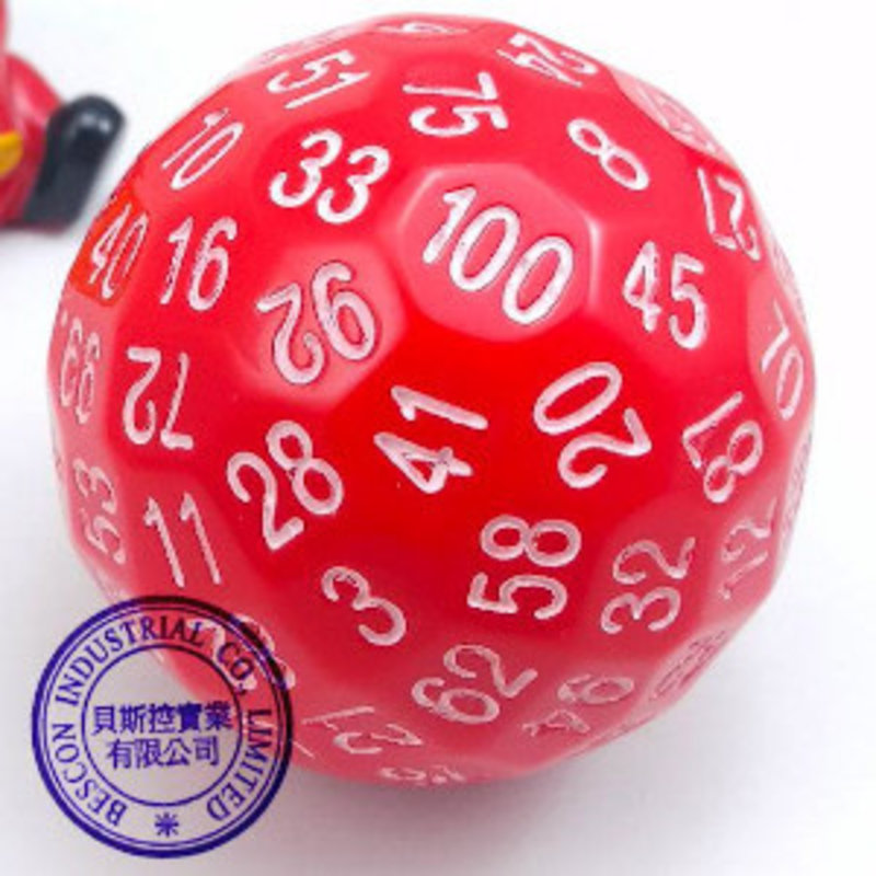 100 Sided Dice - Opaque Red
