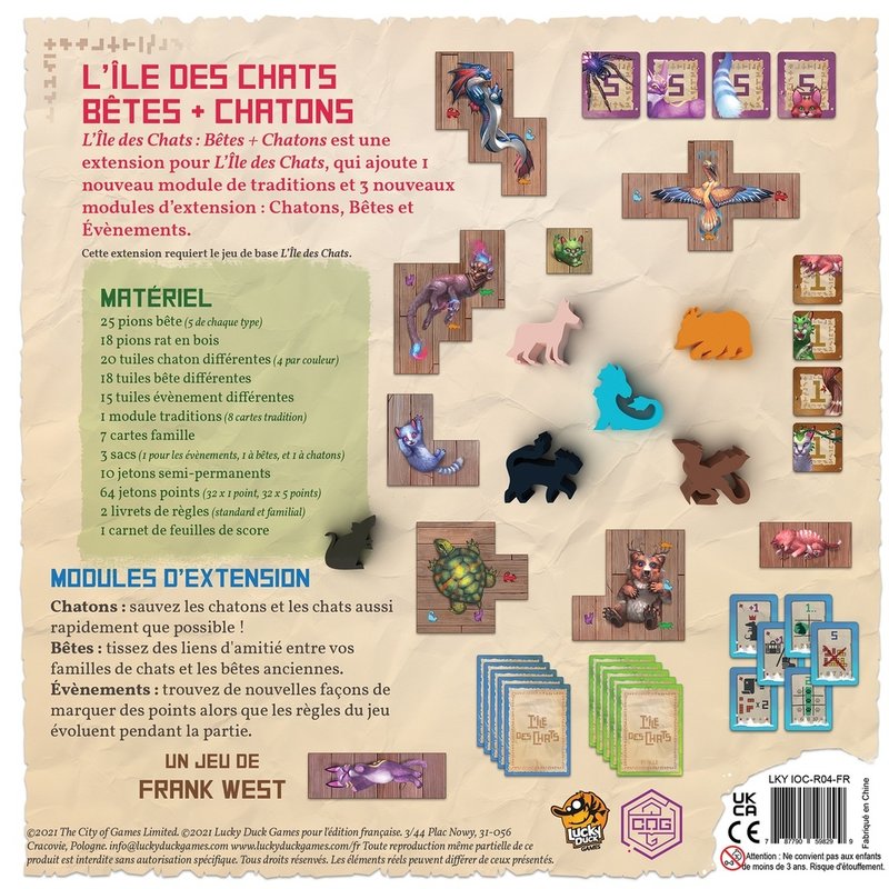 Lucky Duck  Games L'ile des Chats - Bêtes + Chatons (FR)