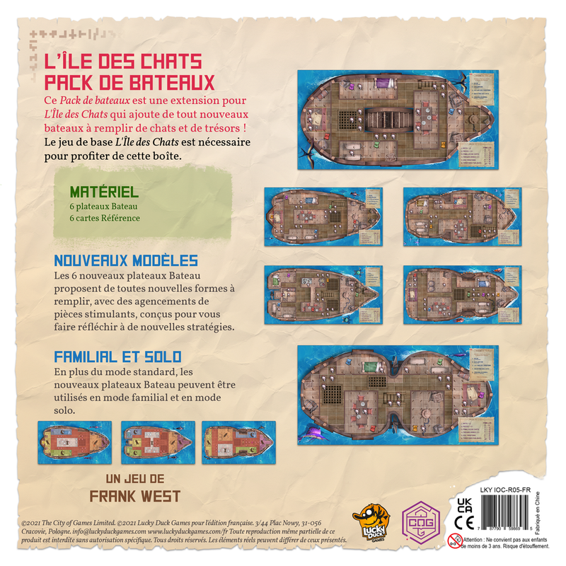 Lucky Duck  Games L'Île des chats - Pack de Bateaux (FR)