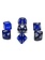 Chessex Set 7D Poly Transparents Bleu avec Chiffres Blancs