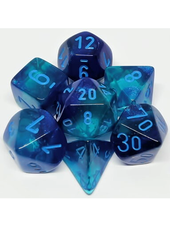 Chessex Set 7D Poly Gemini Luminary Blue/Blue - Blue